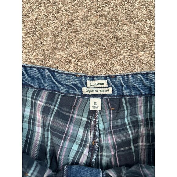 vintage L.L. Bean flannel lined original relaxed fit denim jeans women’s 18 - Picture 4 of 14